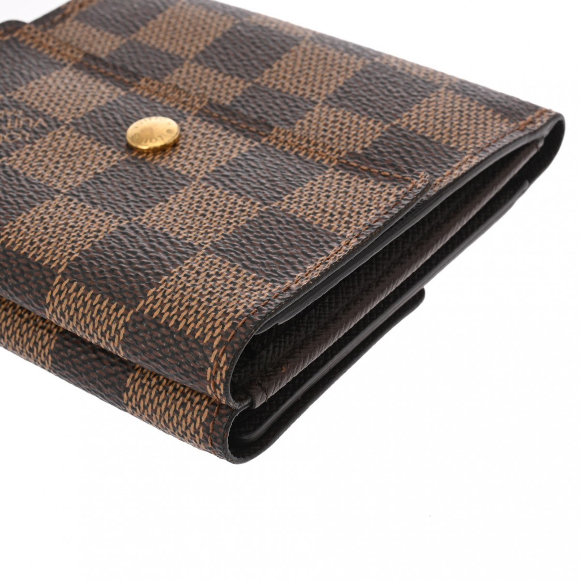 LOUIS VUITTON Damier Portefeuille Elise Brown N61654 Unisex Canvas Bi-fold Wallet