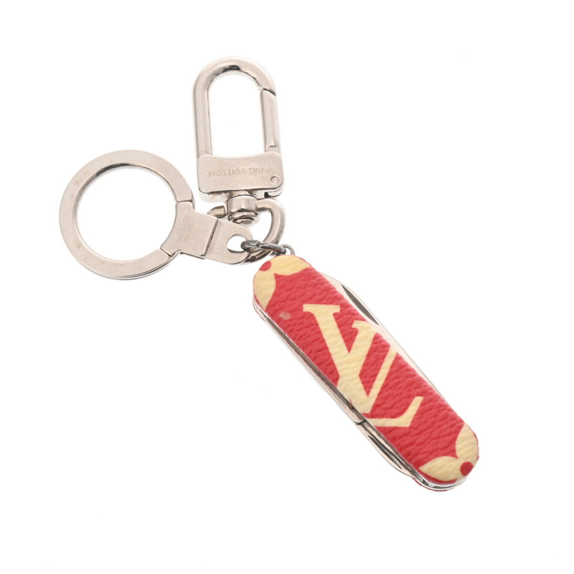 LOUIS VUITTON Louis Vuitton Key Ring Pocket Knife Supreme Collaboration Red/White MP2070 Women's Metal Holder