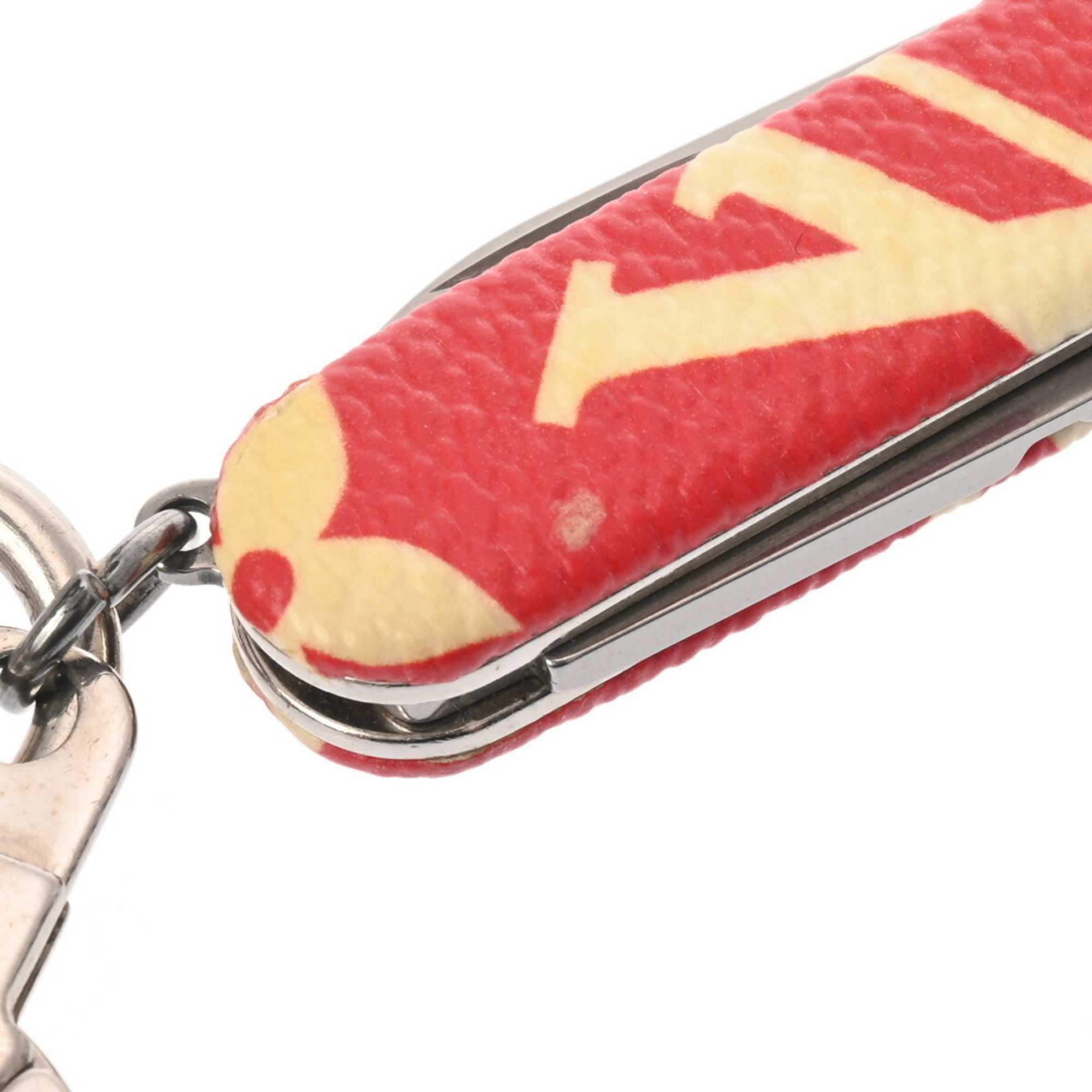 LOUIS VUITTON Louis Vuitton Key Ring Pocket Knife Supreme Collaboration Red/White MP2070 Women's Metal Holder