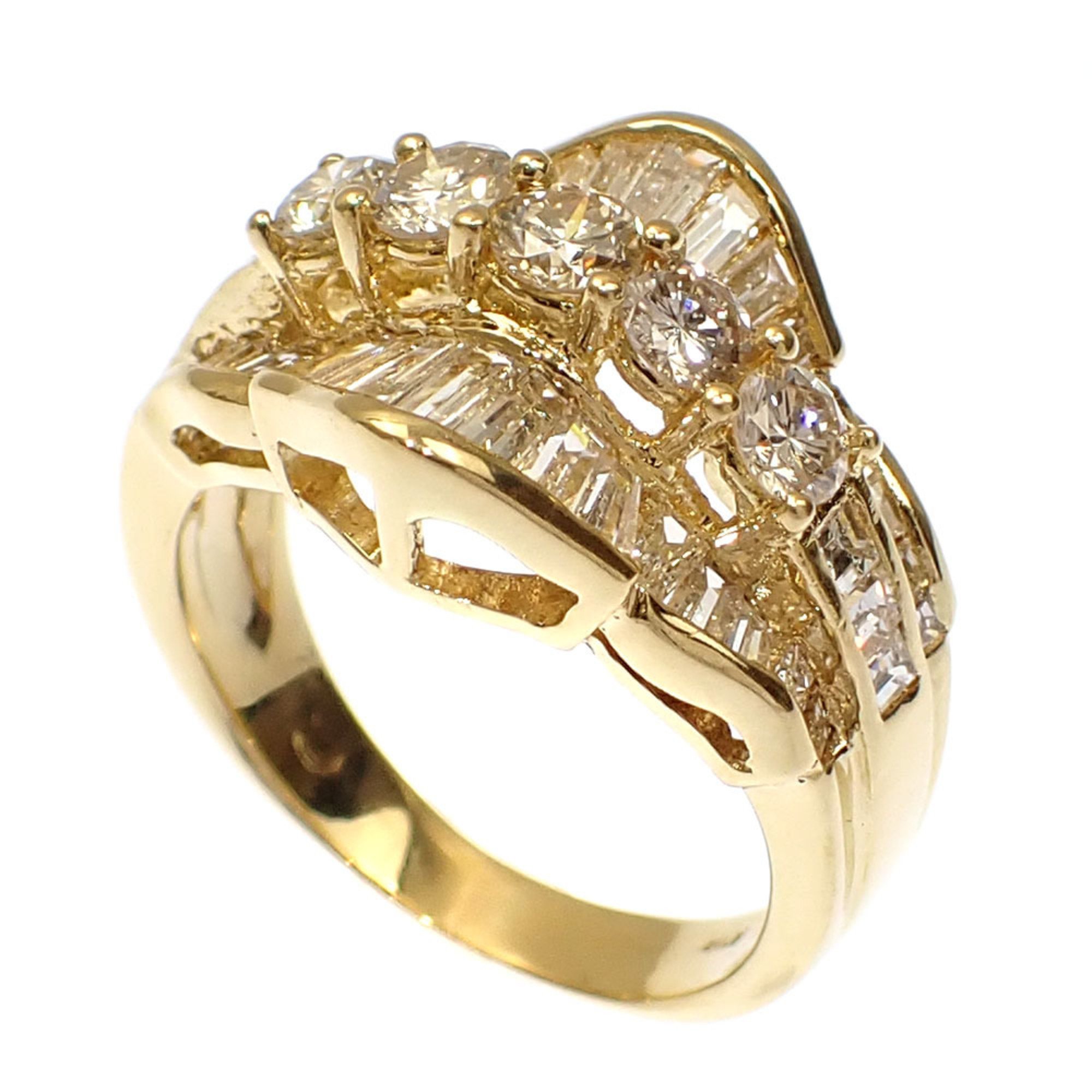 Citizen Diamond Ring for Women, K18YG, Size 13, 2.10ct, 7.3g, 750, 18K Yellow Gold