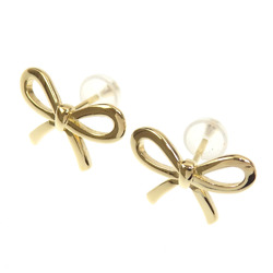 Tiffany Bow Earrings for Women, K18YG, 1.6g, 18K Yellow Gold, 750, Ribbon Motif, 043111