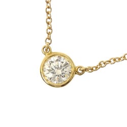 Tiffany by the Yard Single Diamond Pendant for Women, K18YG, 0.34ct, 2.0g, 18K Yellow Gold 750, 1 Stone Necklace