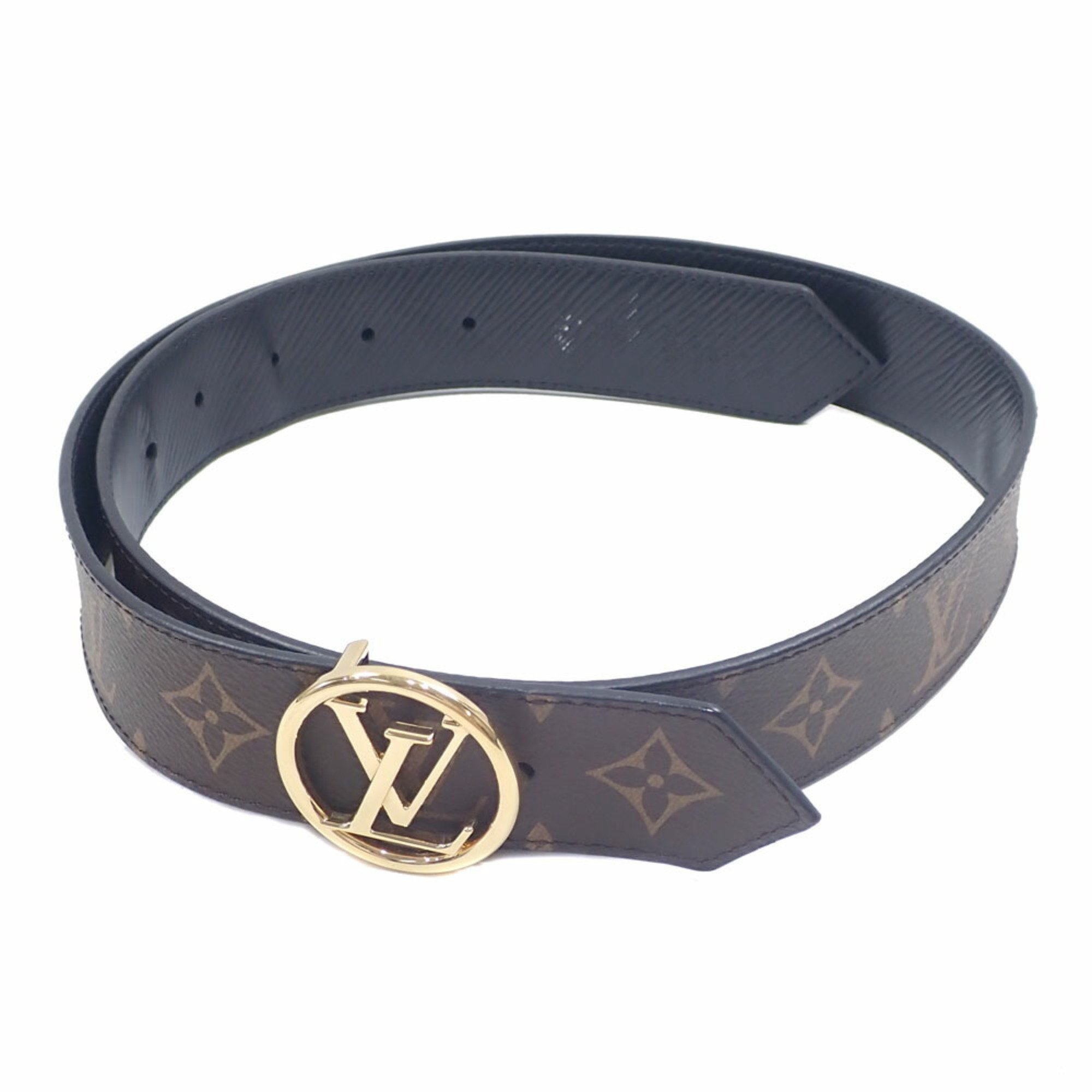 Louis Vuitton Belt LV Circle 35MM Reversible Women's Noir Black 32 Inch 80cm Monogram Epi M0564W