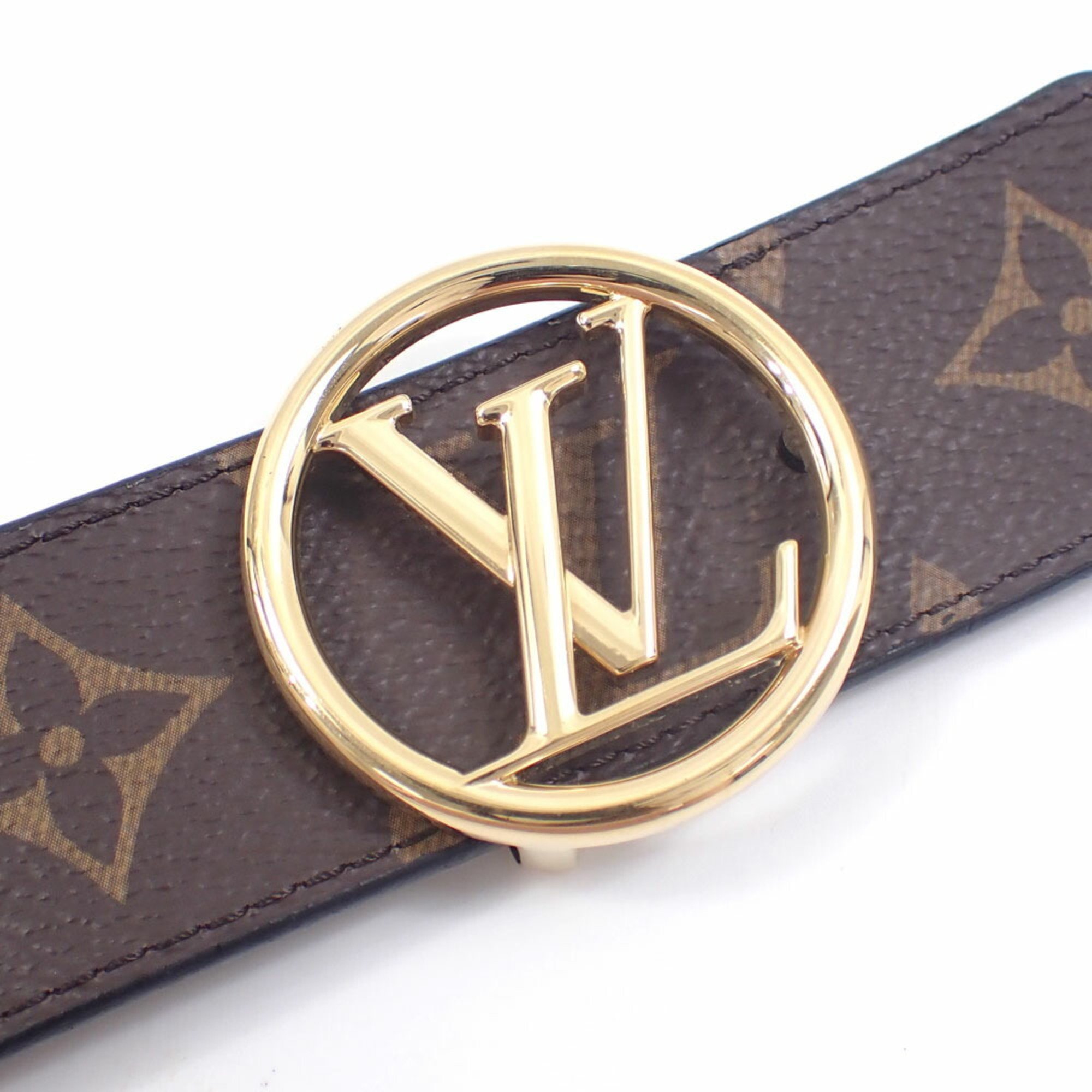 Louis Vuitton Belt LV Circle 35MM Reversible Women's Noir Black 32 Inch 80cm Monogram Epi M0564W