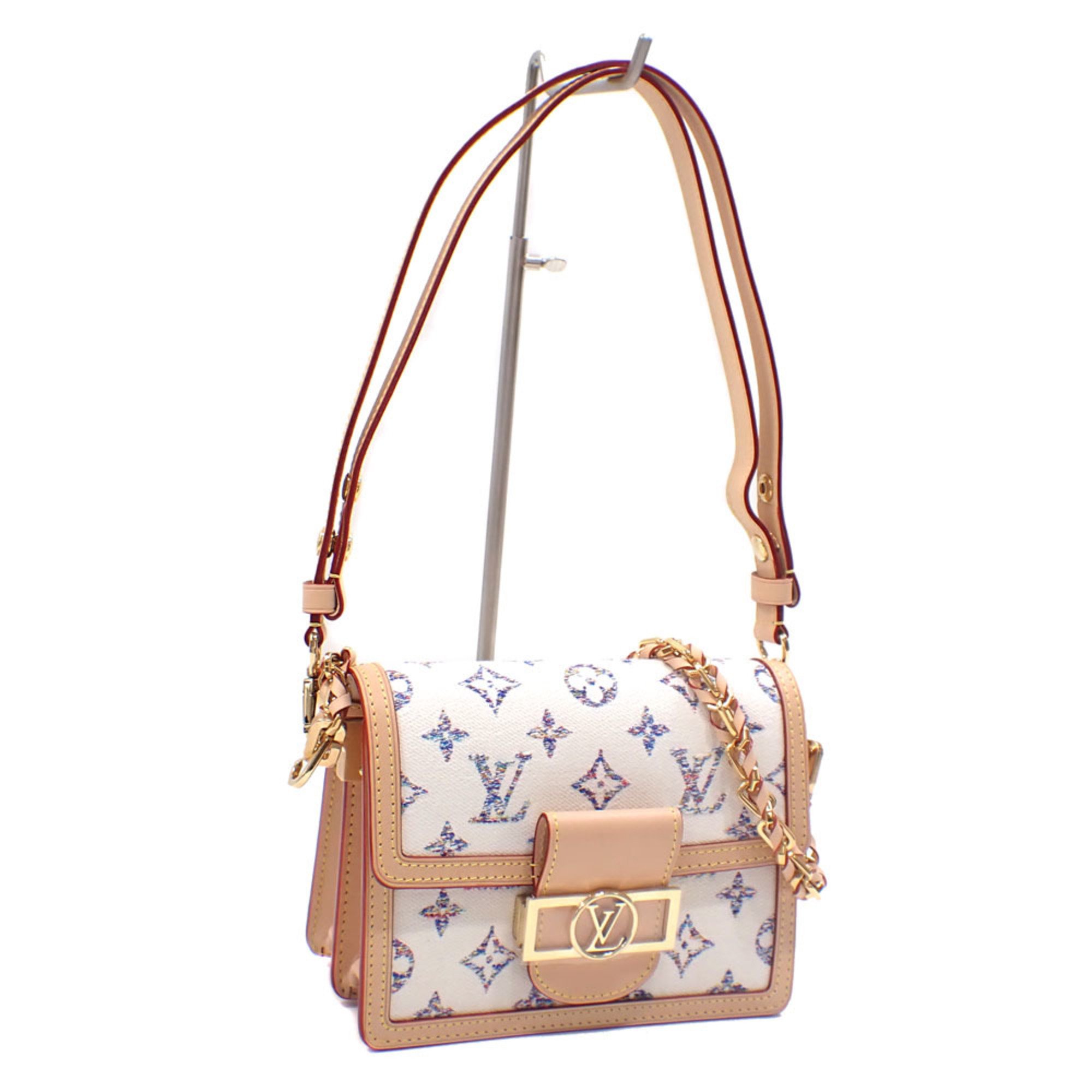 Louis Vuitton Shoulder Bag Monogram Jacquard Dauphine MINI Women's M24841 White Multicolor Nautical