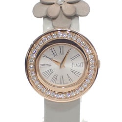 Piaget Possession Watch for Women, Quartz, K18 Leather Strap, P10866, Battery Operated, Diamond, 750 Yellow Gold, Flower, 042954