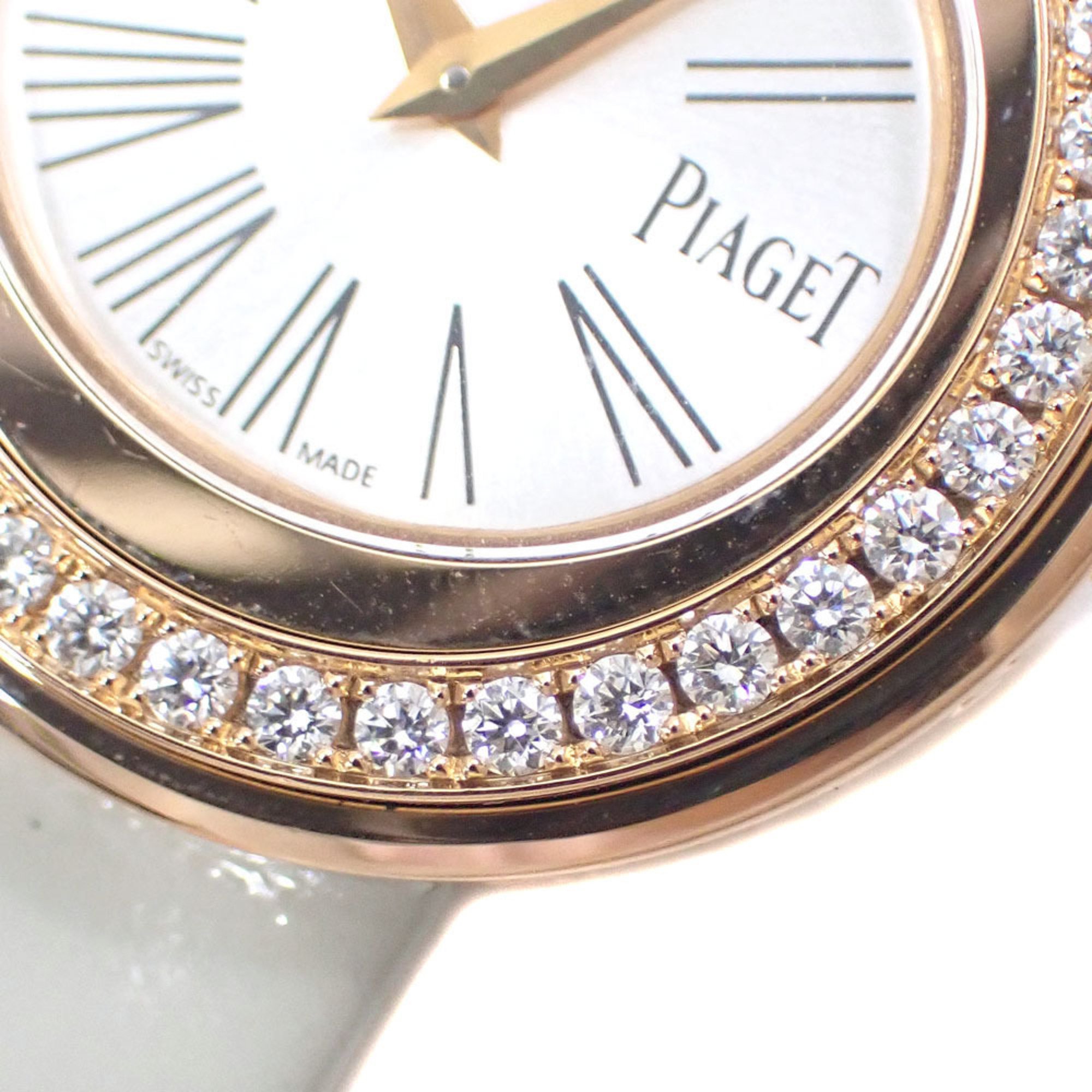 Piaget Possession Watch for Women, Quartz, K18 Leather Strap, P10866, Battery Operated, Diamond, 750 Yellow Gold, Flower, 042954