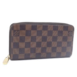 Louis Vuitton Round Long Wallet Damier Ebene Zippy Women's N60015