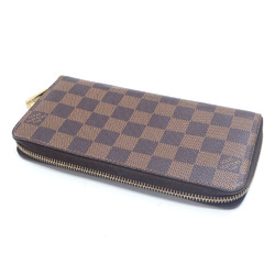 Louis Vuitton Round Long Wallet Damier Ebene Zippy Women's N60015