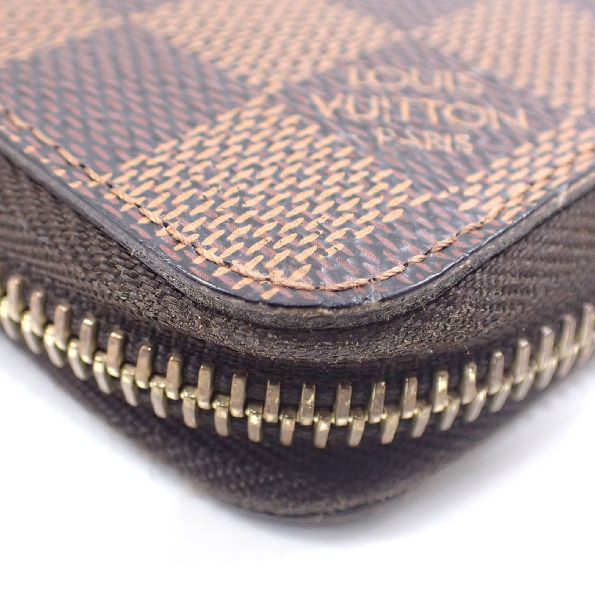 Louis Vuitton Round Long Wallet Damier Ebene Zippy Women's N60015