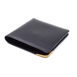 Cartier bi-fold wallet for men, navy blue, leather