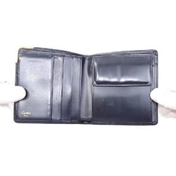 Cartier bi-fold wallet for men, navy blue, leather