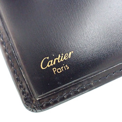 Cartier bi-fold wallet for men, navy blue, leather