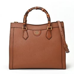 GUCCI Diana Medium Tote Bag 655658 Leather Bamboo Brown S-156559