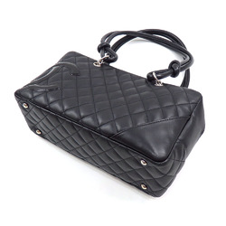 Chanel Shoulder Bag Cambon Line Bowling Women's Black Lambskin