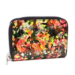 Christian Louboutin Coin Case for Women, Multicolored Enamel Purse with Studs 043042