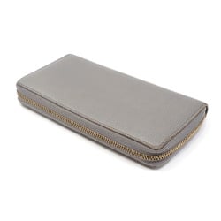 Gucci Round Long Wallet Double G Women's Grey Leather 456117