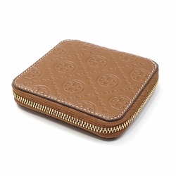 Tory Burch T Monogram Leather Bifold Wallet for Women Brown 79380 Round