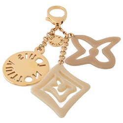 Louis Vuitton LOUIS VUITTON Porte Cle Taisienne Charm Keychain Key Ring M65648 Metal Gold B-156439