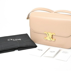 CELINE Classic Triomphe Bag Shoulder 187363BF4.03ND Shiny Calfskin Nude (Beige) S-156553