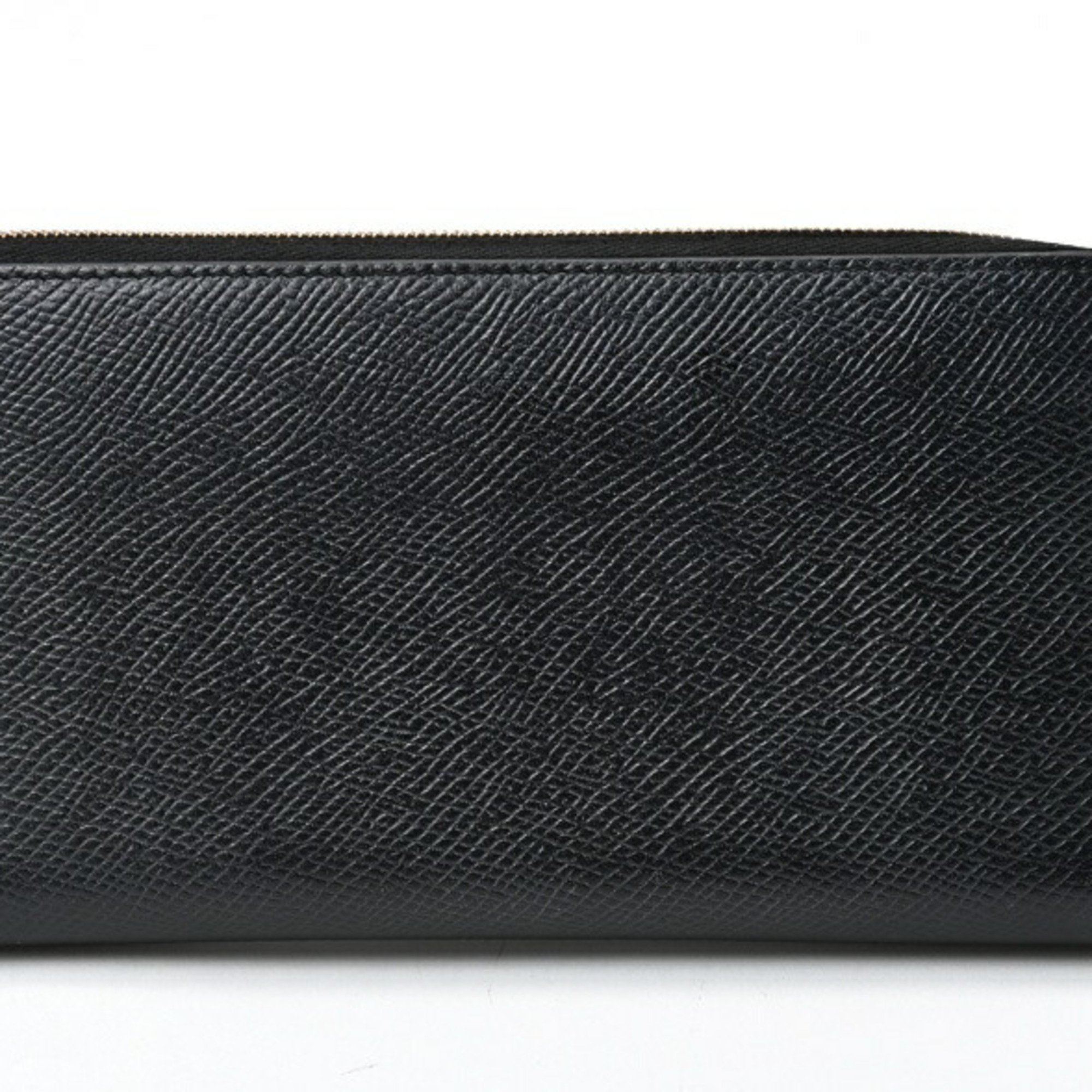 CELINE Large Zipped Wallet Round 10B553BEL.38SI Grained Calfskin Black S-156504