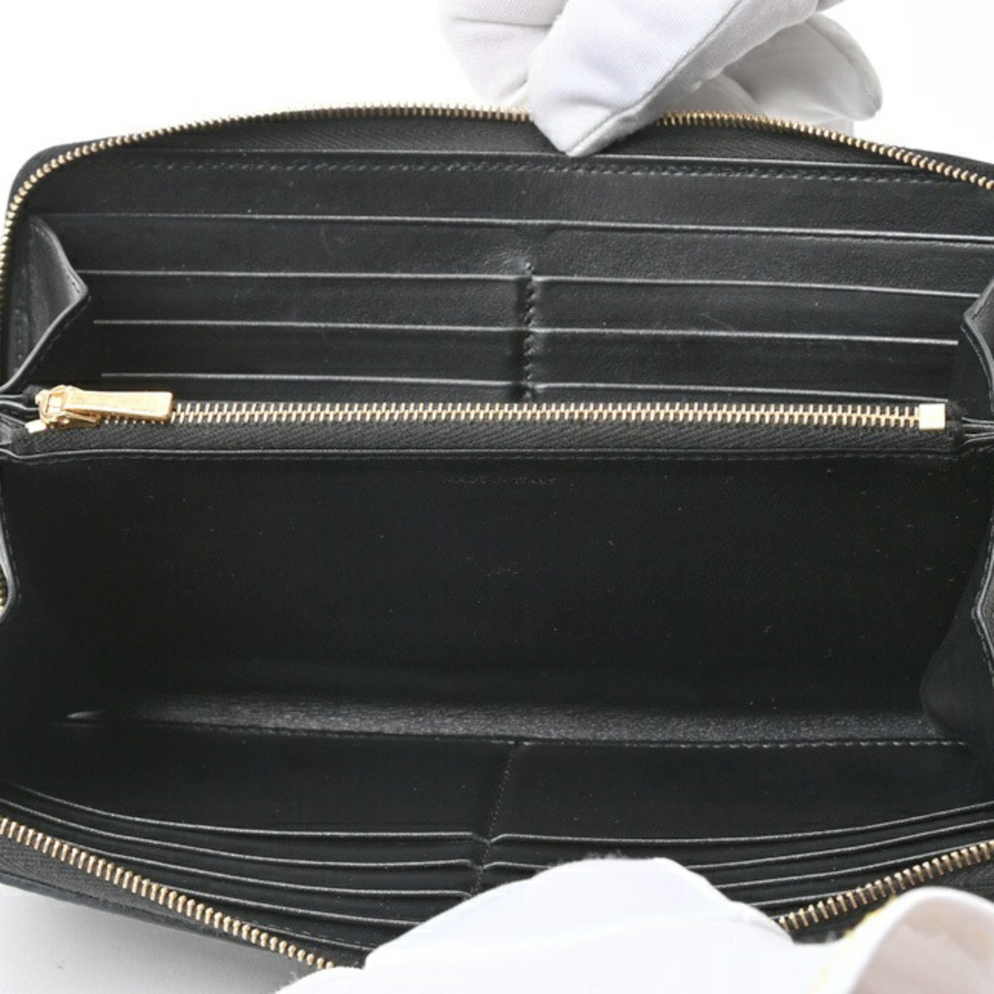 CELINE Large Zipped Wallet Round 10B553BEL.38SI Grained Calfskin Black S-156504