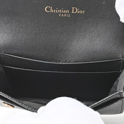 Dior Saddle Bloom Card Holder Case Leather Black T-156592