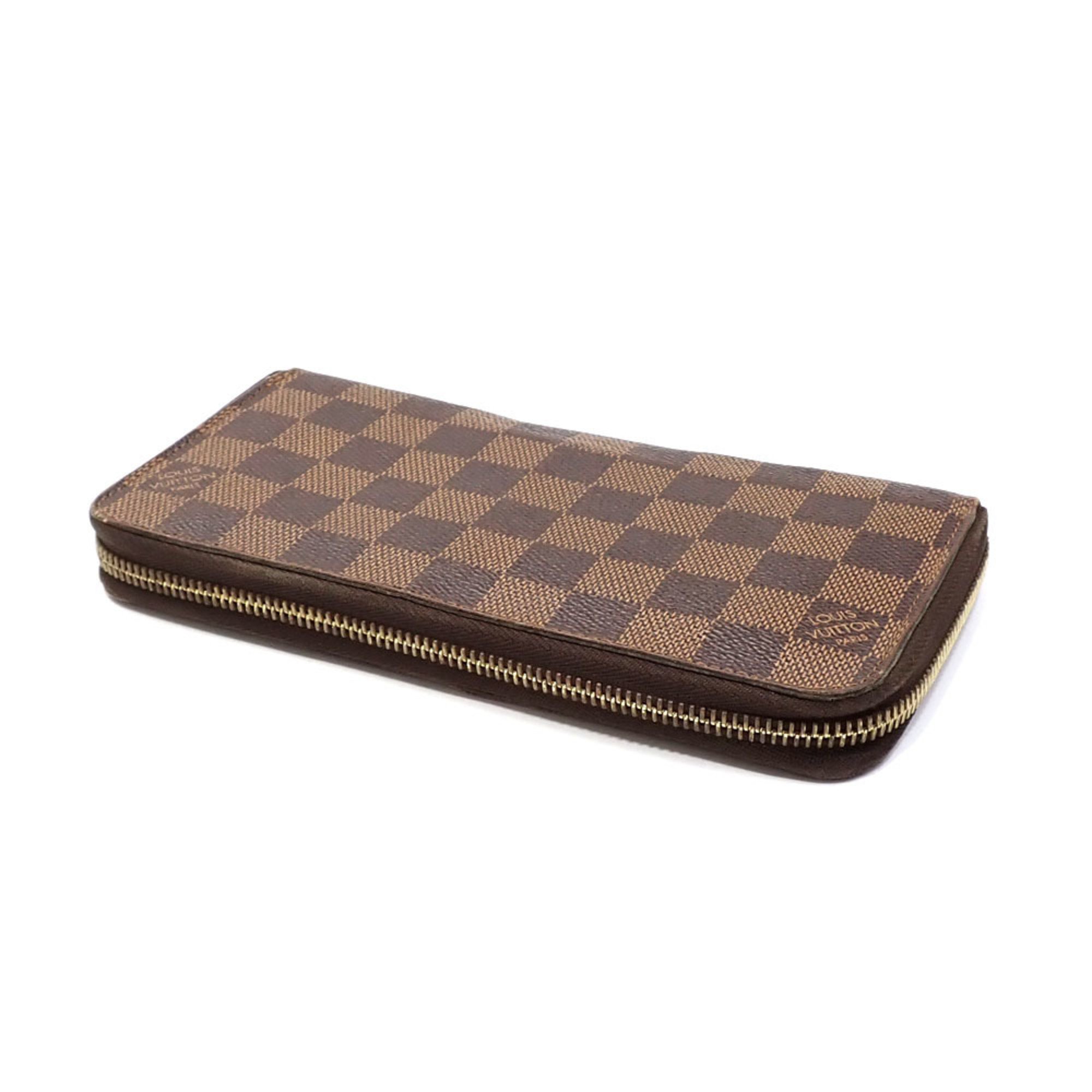 Louis Vuitton Round Long Wallet Damier Ebene Zippy Women's N60015 Brown