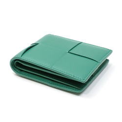 Bottega Veneta Bi-fold Wallet Maxi Intrecciato Cassette with Coin Purse Men's Mermaid Green Calf Leather 649605 VBWD2 3402