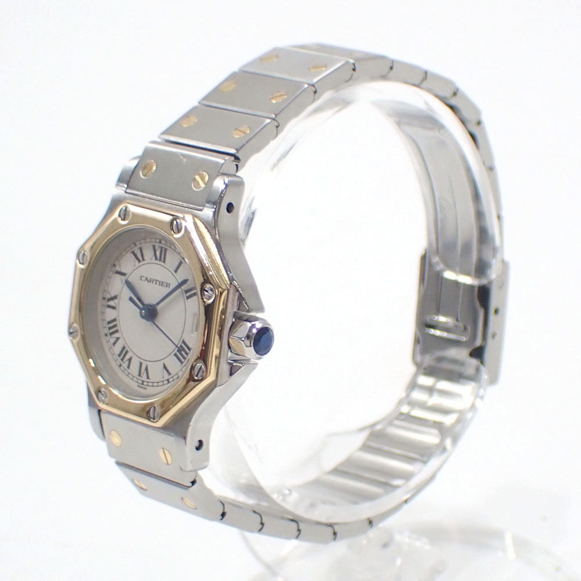 Cartier Watch Santos Octagon SM Ladies Quartz SS W2001683 Battery Operated