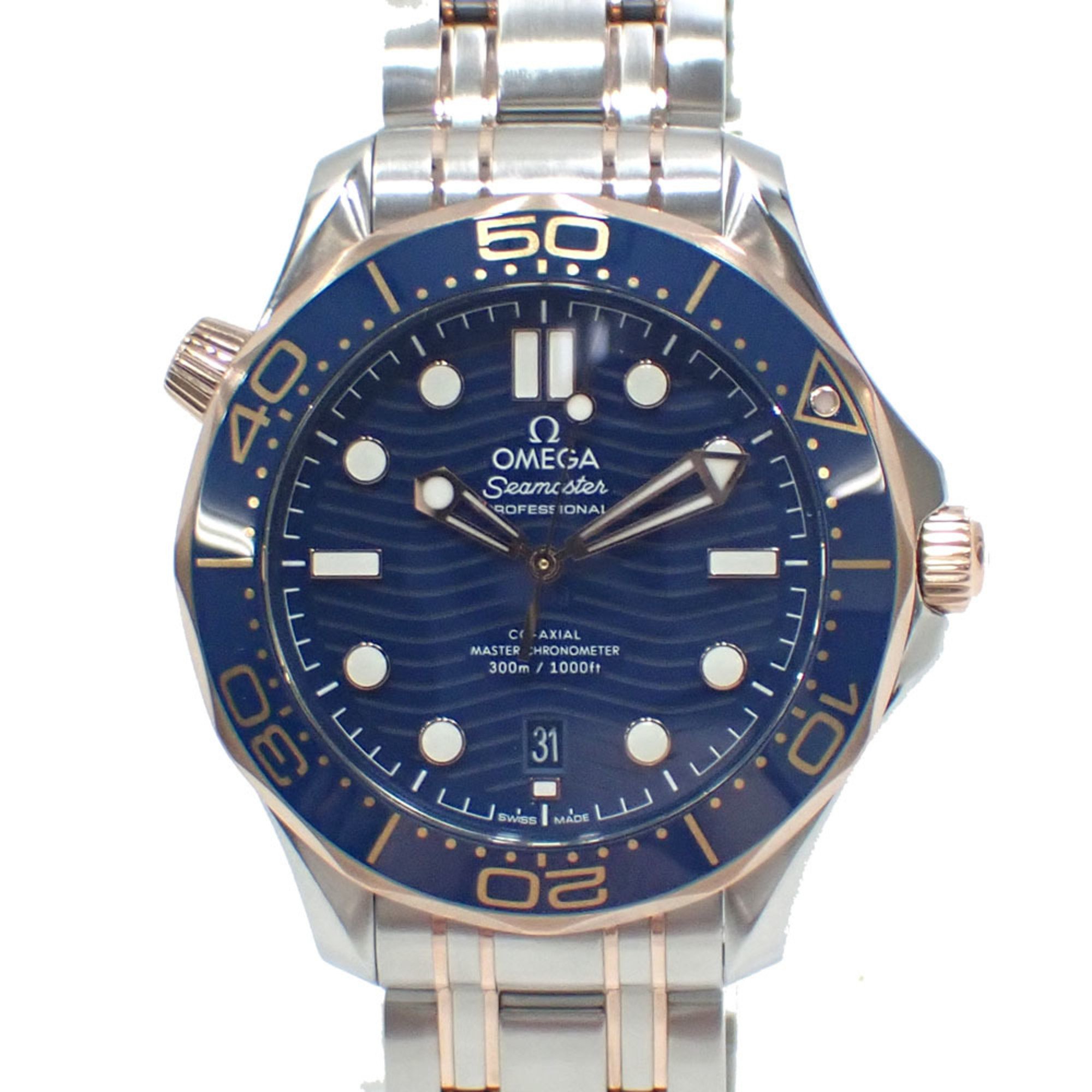 Omega Watch Seamaster Diver 300M Men's Automatic SS Sedna Gold 210.20.42.20.03.002 Winding