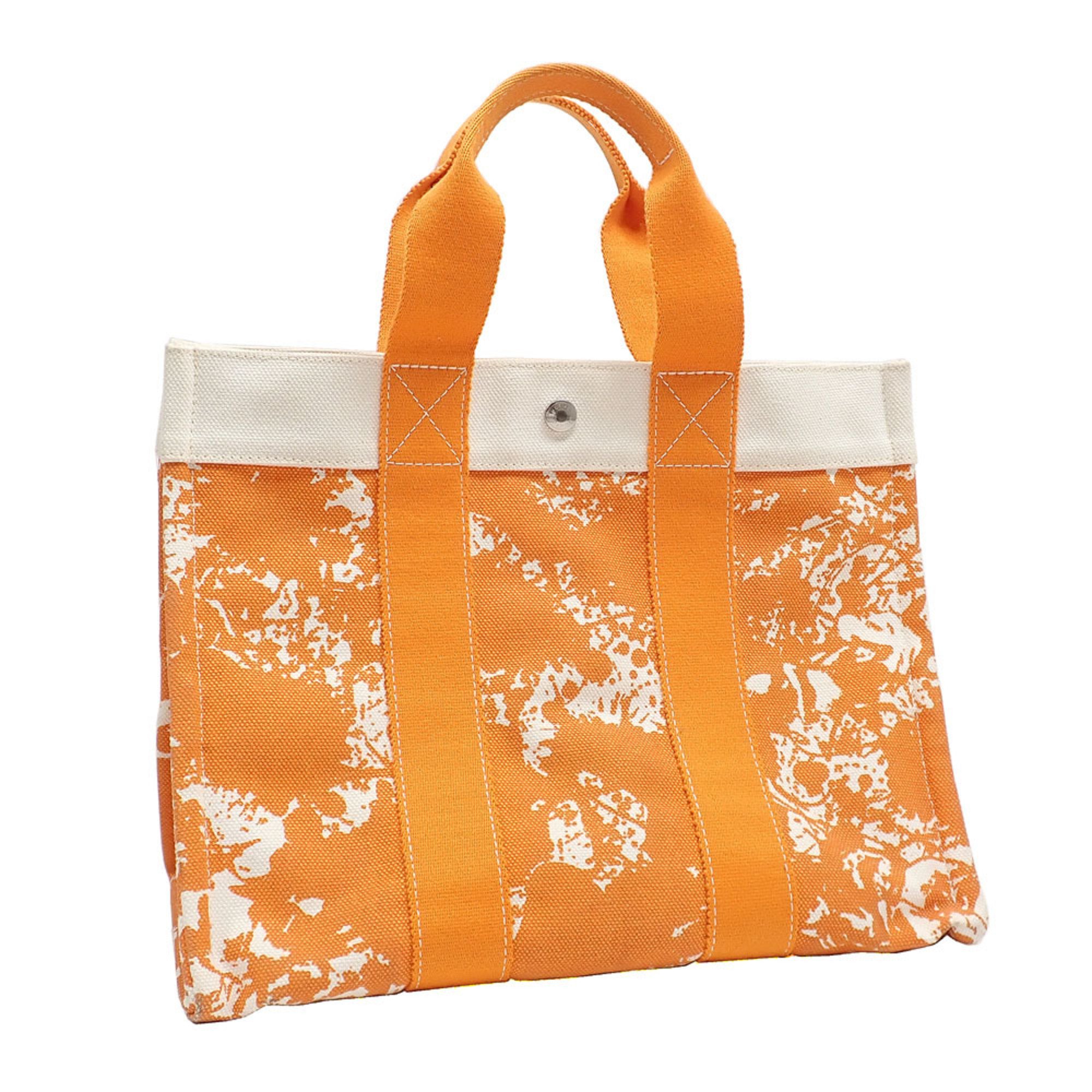 Hermes Bora PM Tote Bag for Women, Natural Orange Canvas, Cheval Suprese, Hand