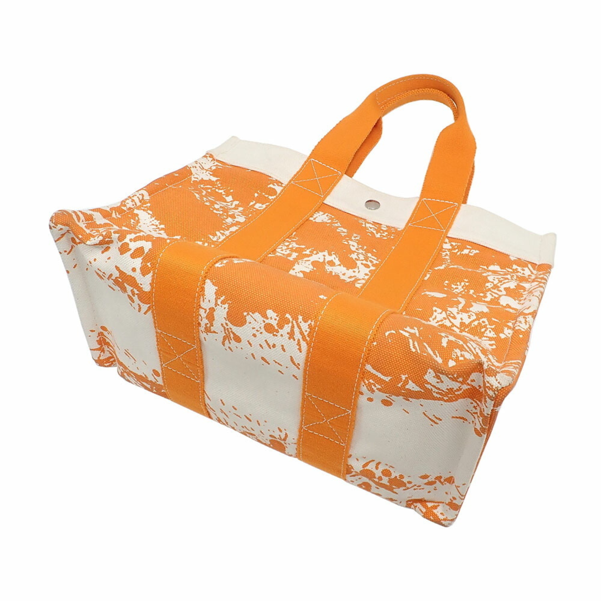 Hermes Bora PM Tote Bag for Women, Natural Orange Canvas, Cheval Suprese, Hand