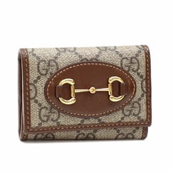 Gucci 6-ring key case GG Supreme beige brown PVC 671785 women's men's unisex horsebit