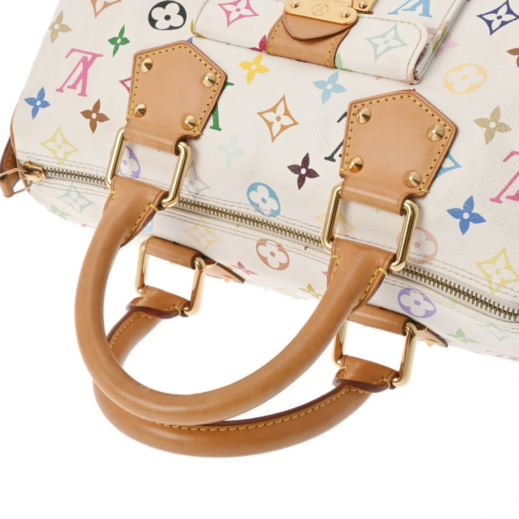 LOUIS VUITTON Louis Vuitton Multicolor Speedy 30 Blanc M92643 Women's Monogram Handbag