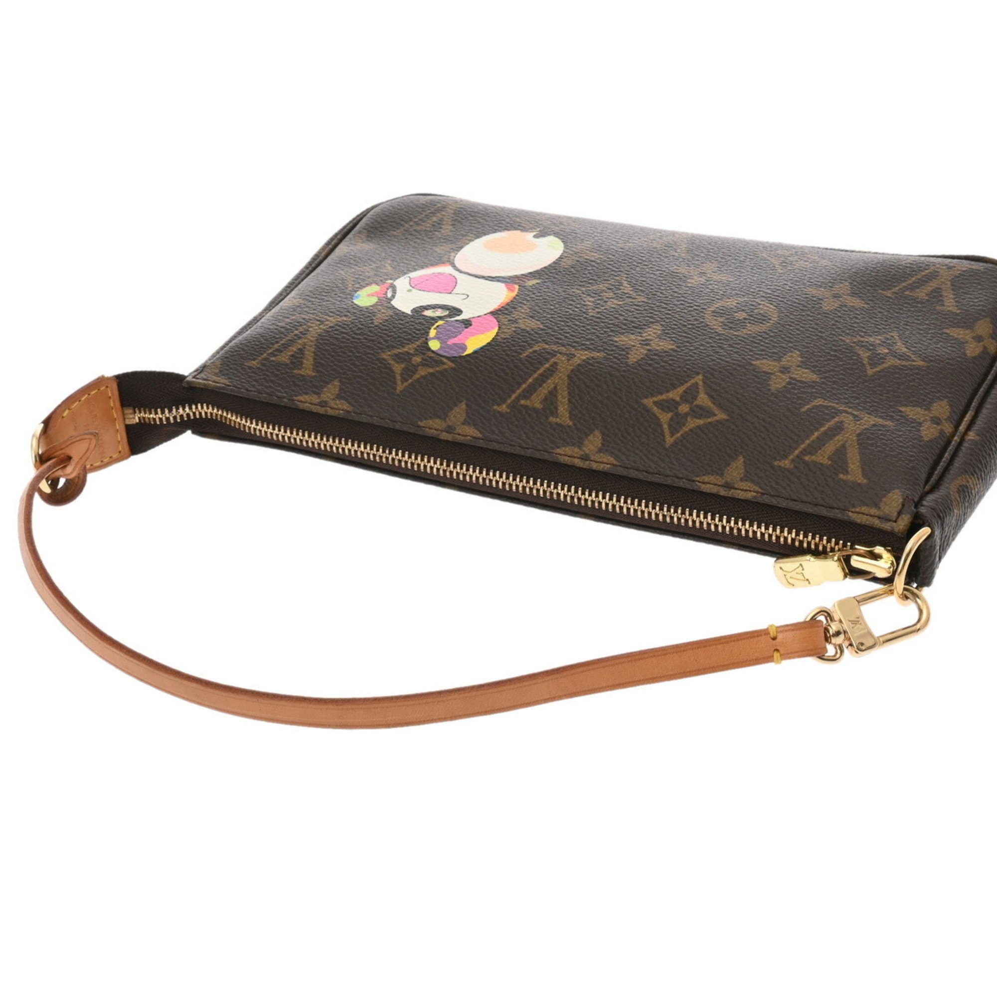 LOUIS VUITTON Louis Vuitton Monogram Panda Pochette Accessory Brown M51981 Women's Canvas Pouch