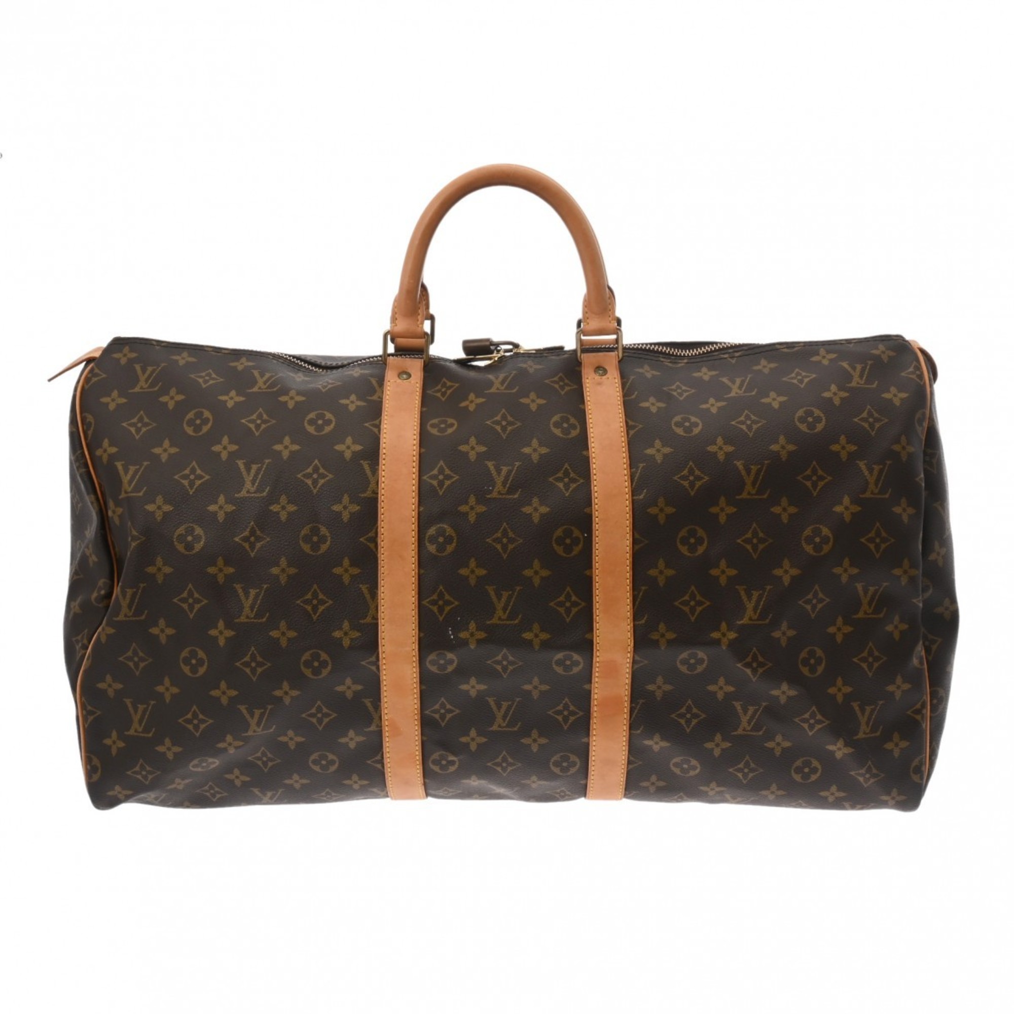 LOUIS VUITTON Louis Vuitton Monogram Keepall 55 Brown M41424 Unisex Canvas Boston Bag