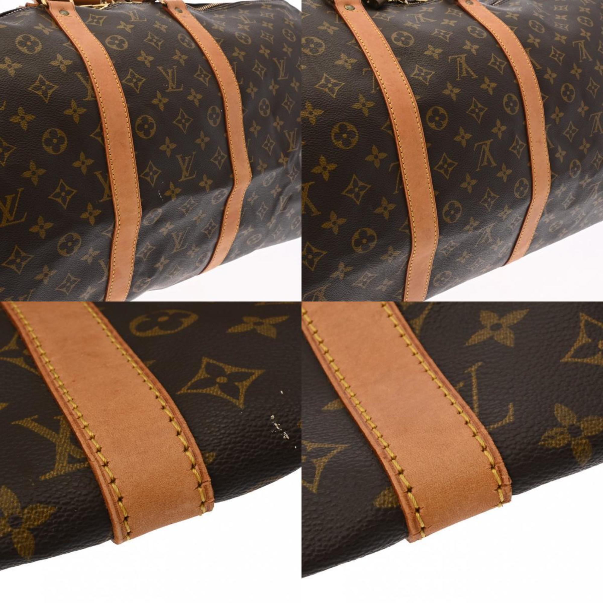 LOUIS VUITTON Louis Vuitton Monogram Keepall 55 Brown M41424 Unisex Canvas Boston Bag