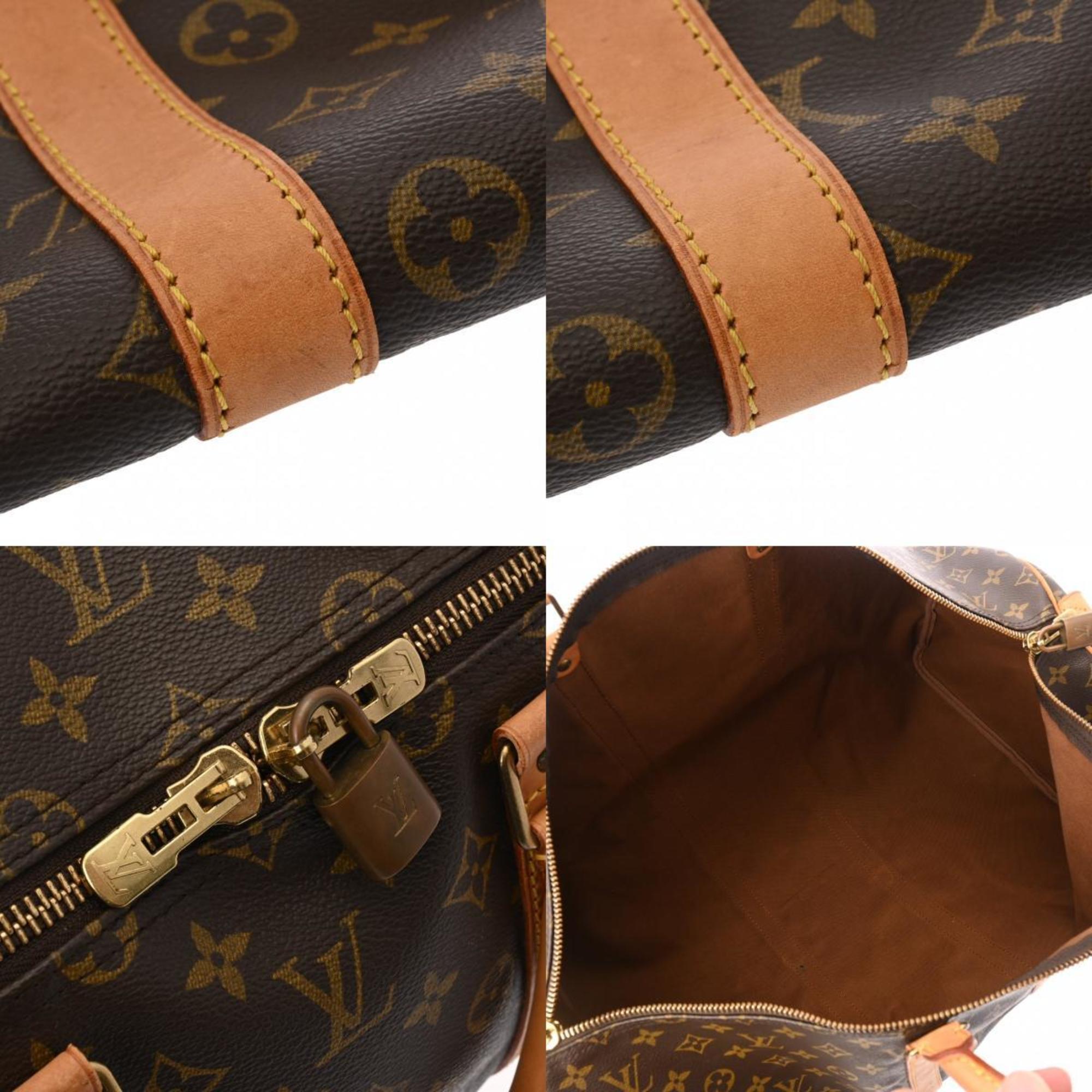 LOUIS VUITTON Louis Vuitton Monogram Keepall 55 Brown M41424 Unisex Canvas Boston Bag