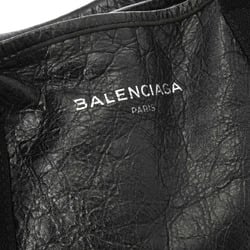 BALENCIAGA Navy Cabas XS Black 390346 Women's Canvas Leather Handbag