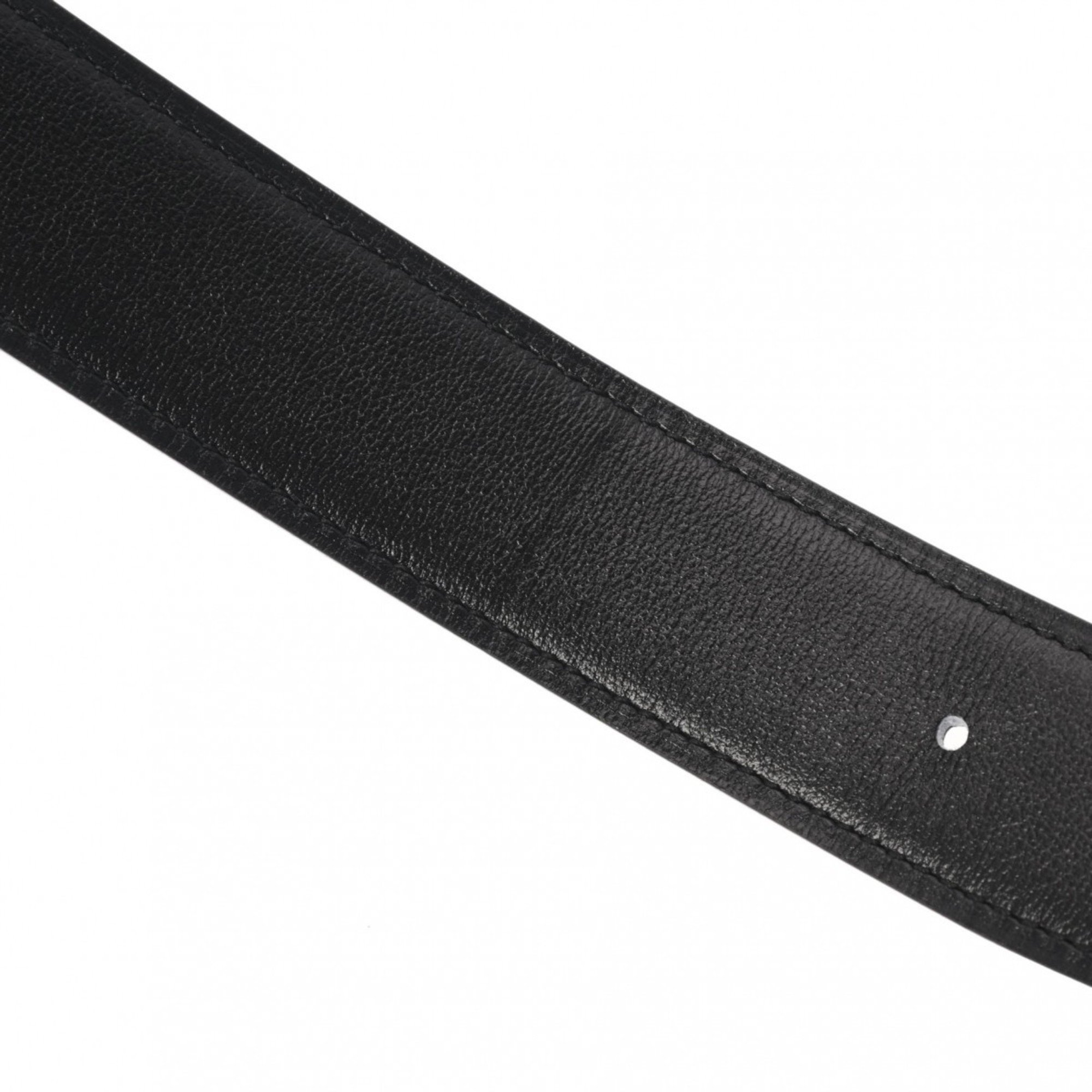 HERMES Hermes H Belt 95cm Reversible Etain Black W Stamp (Around 2024) Men's Togo Box Calf