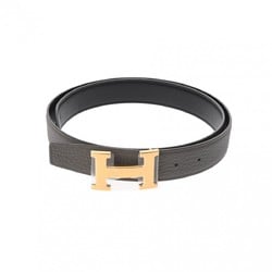 HERMES Hermes H Belt 95cm Reversible Etain Black W Stamp (Around 2024) Men's Togo Box Calf