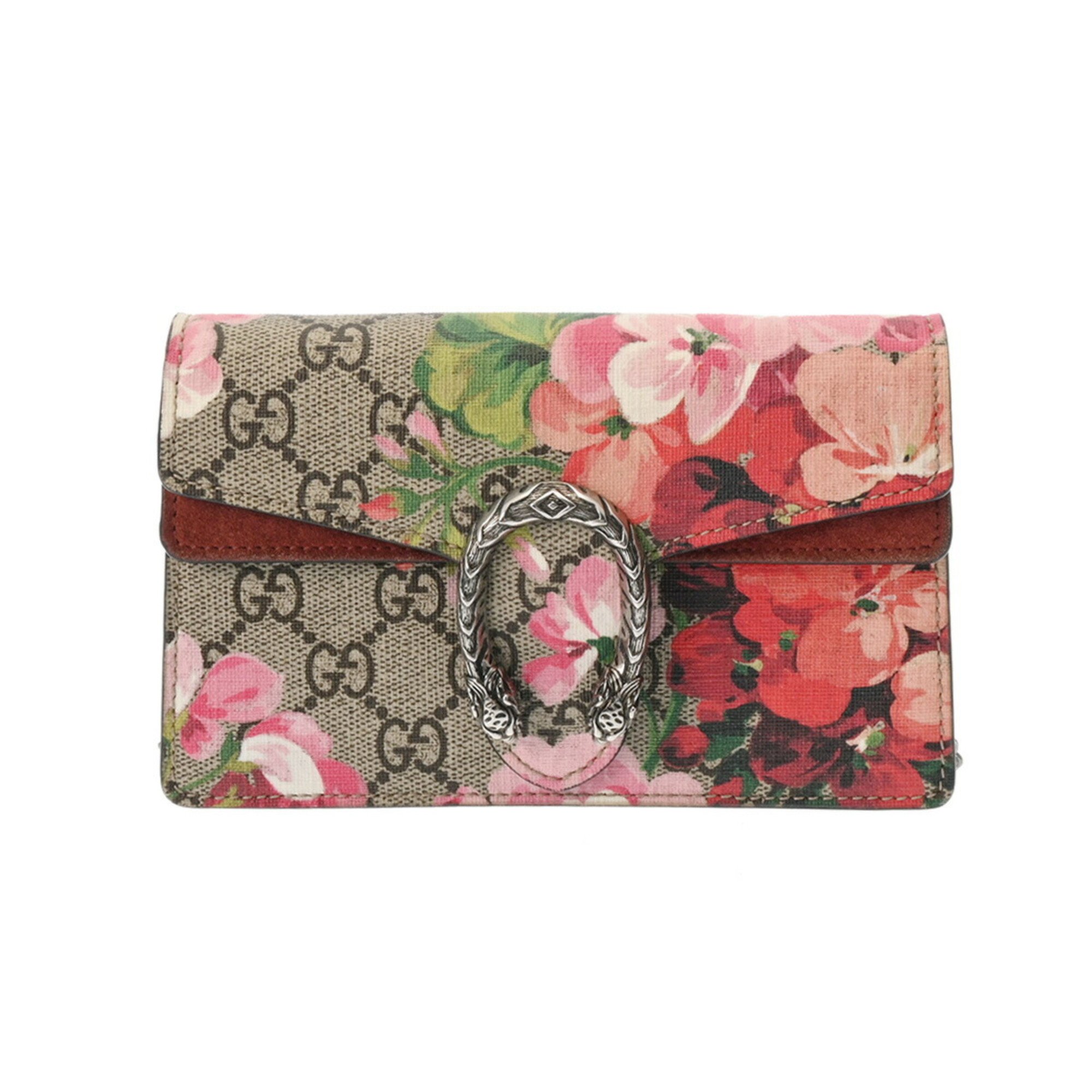 GUCCI Dionysus Super Bag GG Blooms/Flower Beige/Red 476432 Women's Supreme Canvas Shoulder