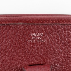 Hermes HERMES Evelyn 2PM Shoulder Bag Taurillon Clemence 2006 Red/□J A5 Snap Button 2 PM Women's