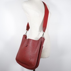 Hermes HERMES Evelyn 2PM Shoulder Bag Taurillon Clemence 2006 Red/□J A5 Snap Button 2 PM Women's