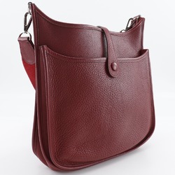 Hermes HERMES Evelyn 2PM Shoulder Bag Taurillon Clemence 2006 Red/□J A5 Snap Button 2 PM Women's