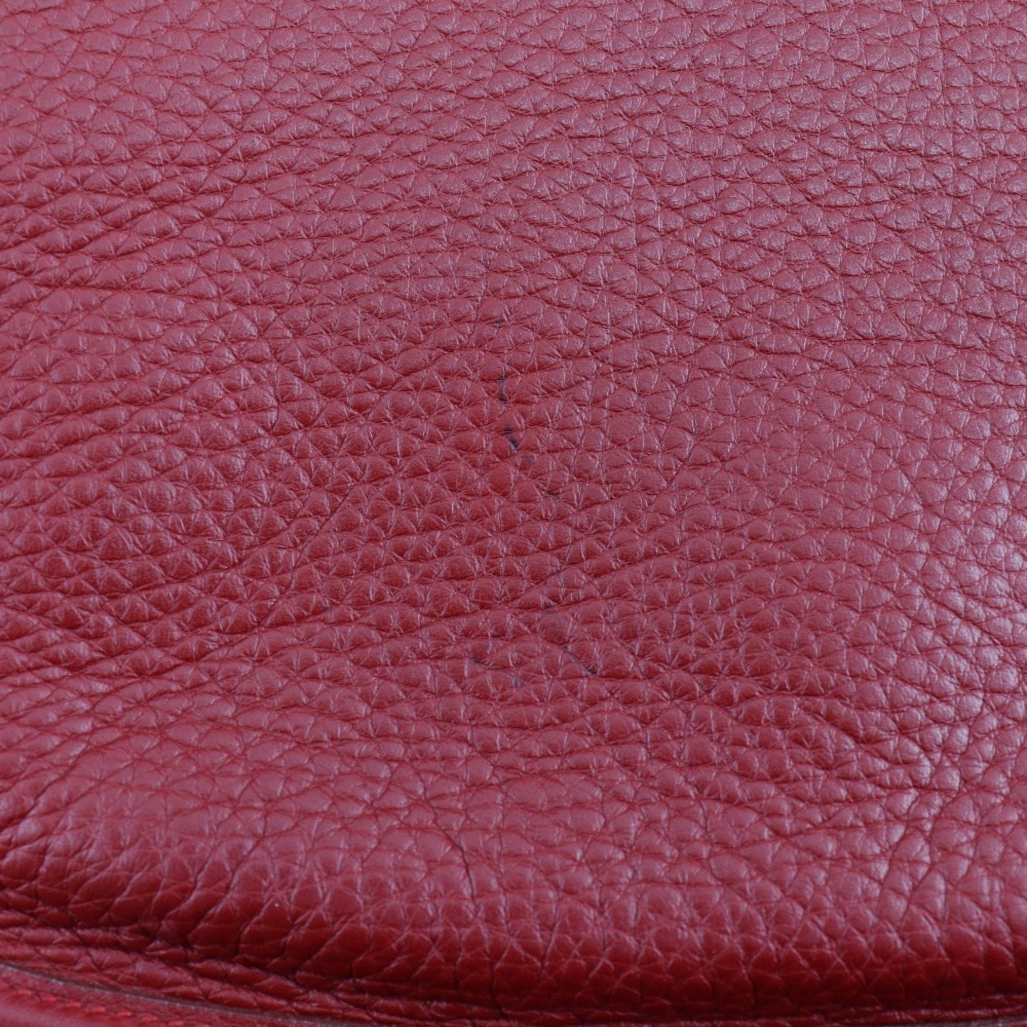 Hermes HERMES Evelyn 2PM Shoulder Bag Taurillon Clemence 2006 Red/□J A5 Snap Button 2 PM Women's