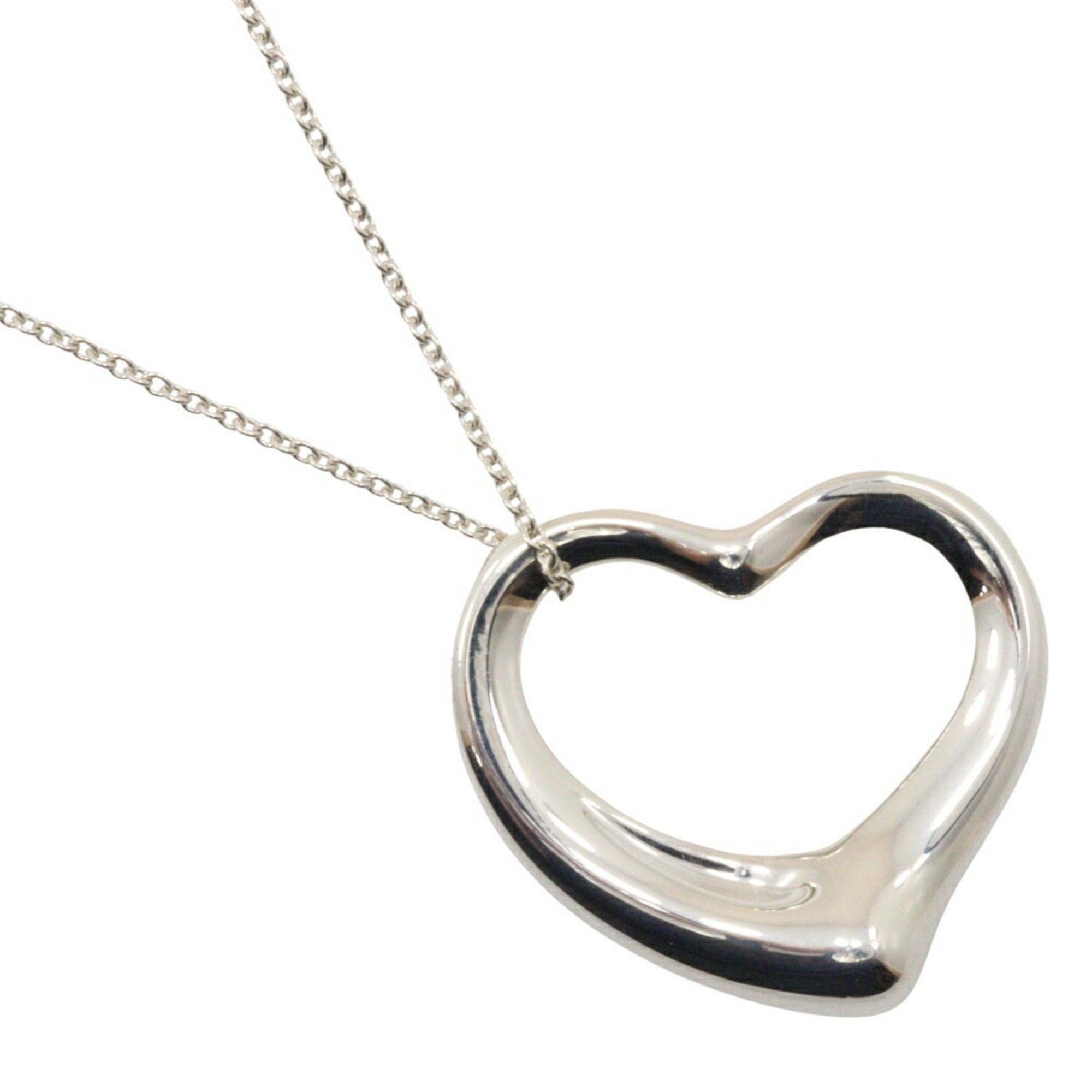 Tiffany & Co. Elsa Peretti Open Heart Large Necklace, Silver 925, Approx. 20.0g, Women's