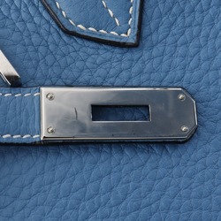 Hermes HERMES Birkin 30 Handbag Taurillon Clemence Blue Jean 2004 □H A5 Belt Clasp Ladies