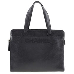 CHANEL handbag caviar skin black A5 logo ladies